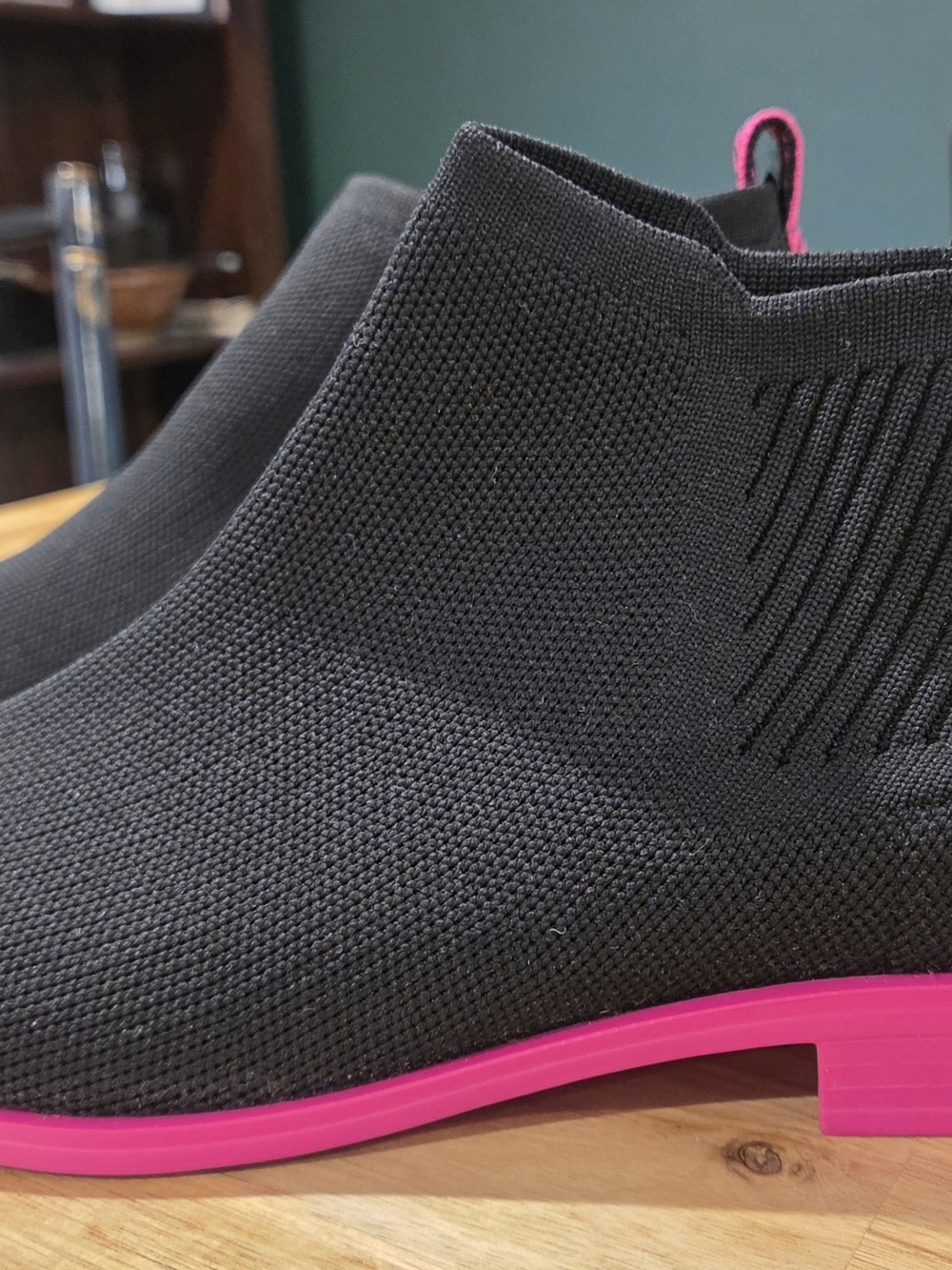 Vivaia Stretchy Knit Black Chelsea Boot